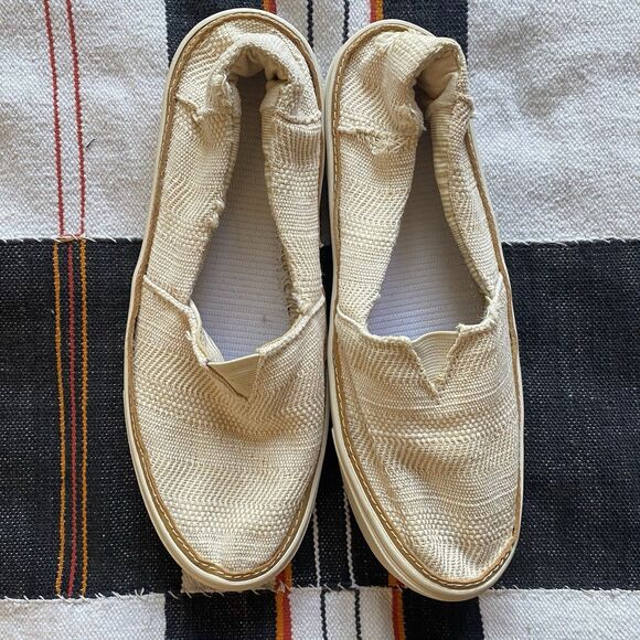 Toms Parker Slip On Boat Shoe Sneakers. Natural Color. Distressed. Size 7.5. - Picture 10 of 14